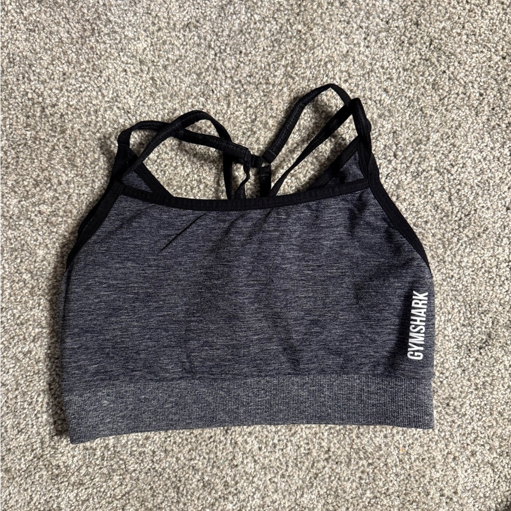 Gymshark Charcoal and Black Sports Bra